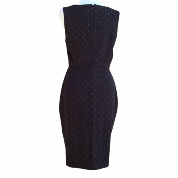 Elle Polka-dot Career Black Sheath Dress Size 8 - Picture 6 of 11